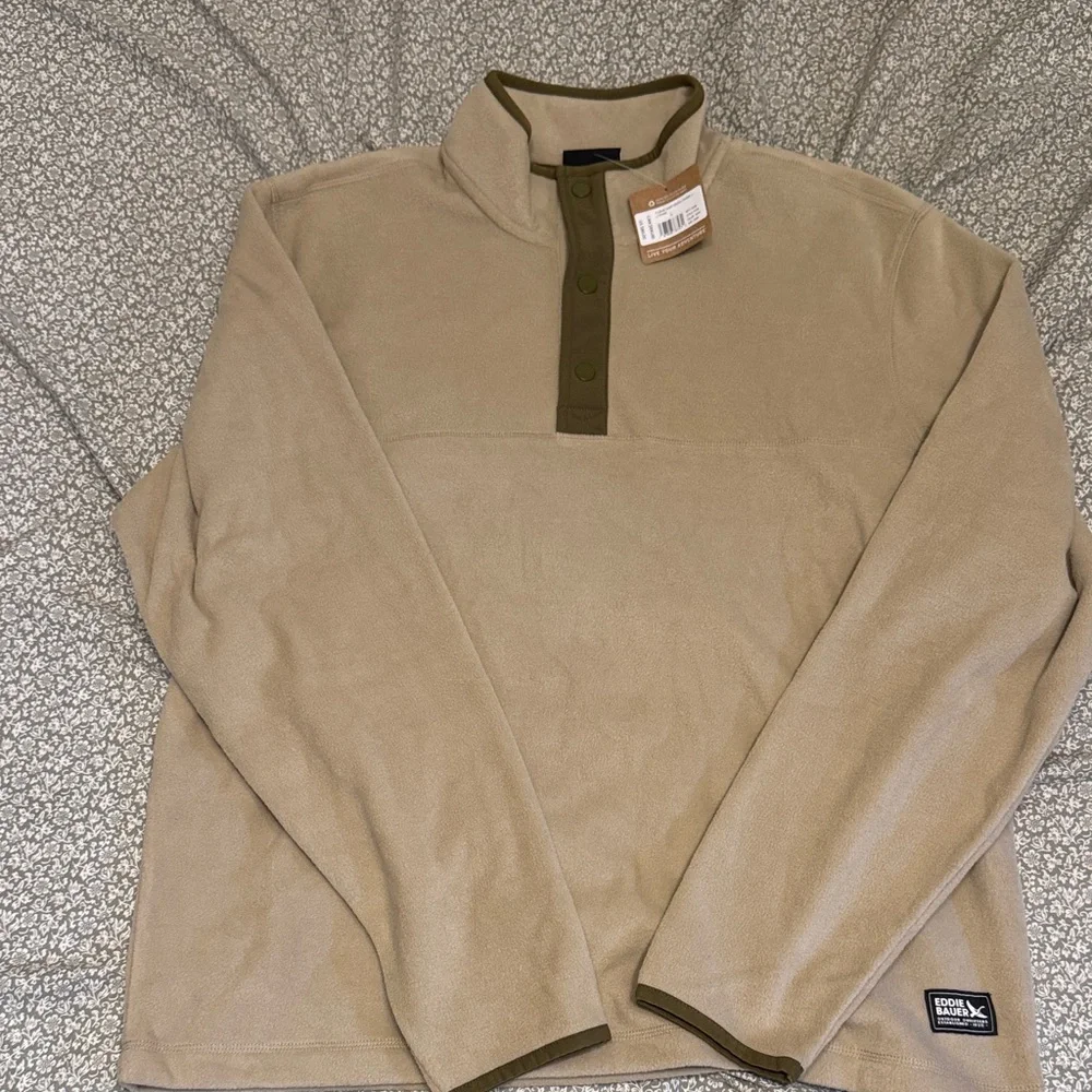 Eddie Bauer Men's Chutes Fleece Snap Mock Pullover, brand new - Picture 2 of 4